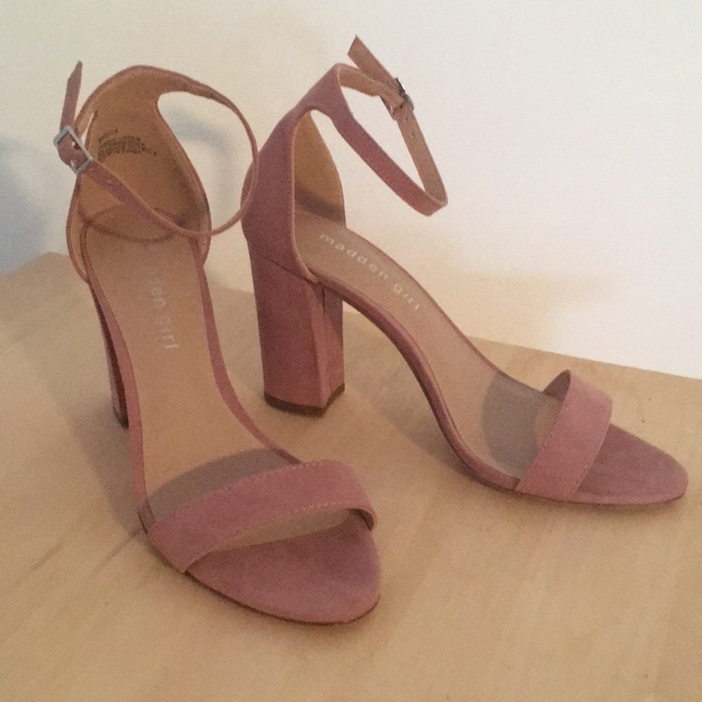 Madden Girl Beella Pink Ankle Strap Heels